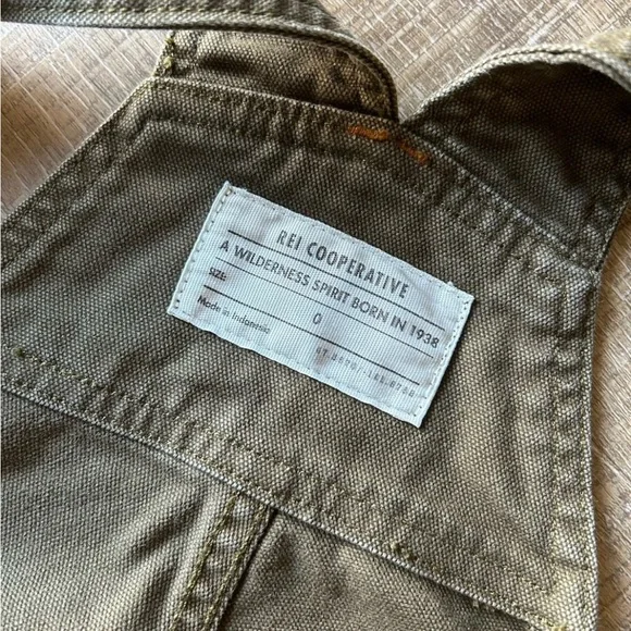 REI Cooperative Trailsmith Double Knee Utility Canvas Overalls Women’s 0 Green - Picture 6 of 14